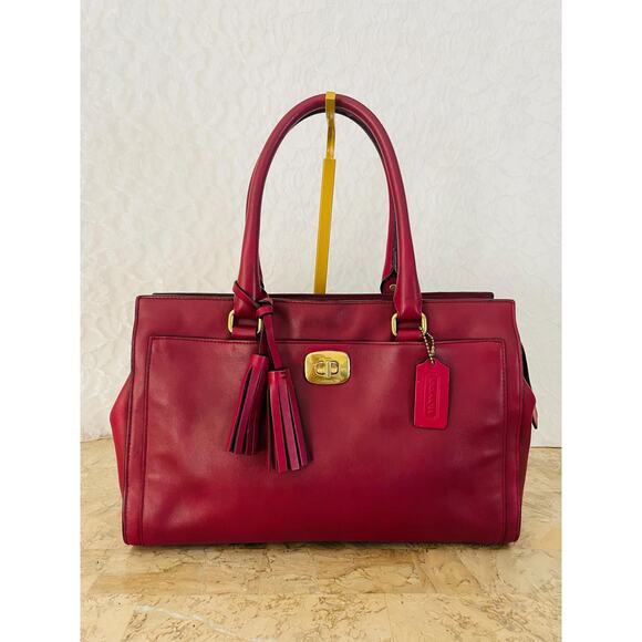 Coach Chelsea Legacy Dark raspberry leather satchel carryall 25359 Shoulder bag - Picture 1 of 10